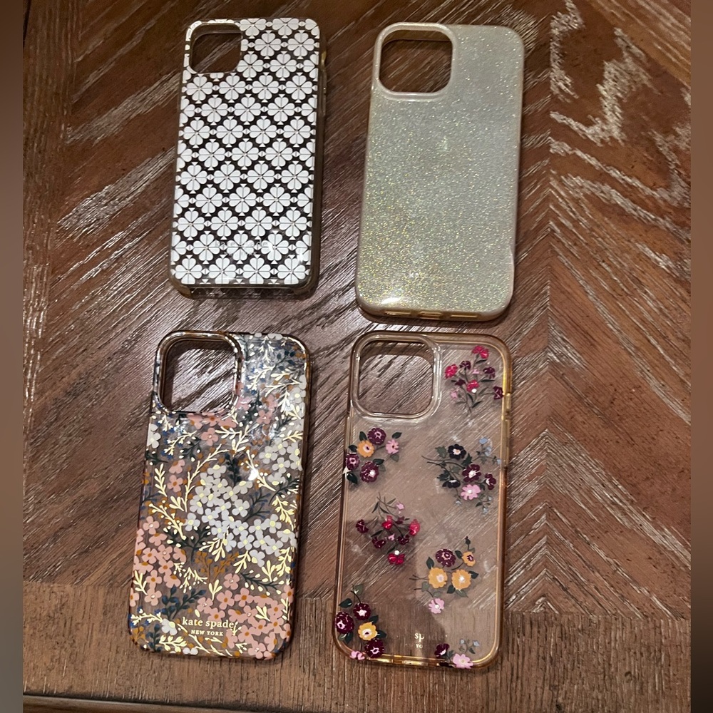 Kate Spade Floral and Glitter Phone Cases - Black, Gold, Pink